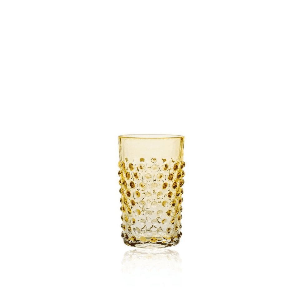 UNDERLAY AMBER HOBNAIL TUMBLERS SET 6
