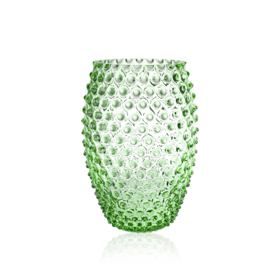 LIGHT GREEN HOBNAIL OVAL VASE