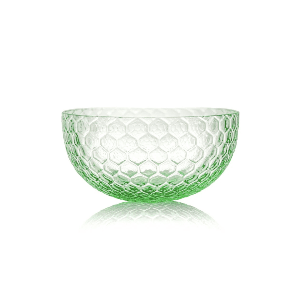 LIGHT GREEN HONEYCOMB BOWL