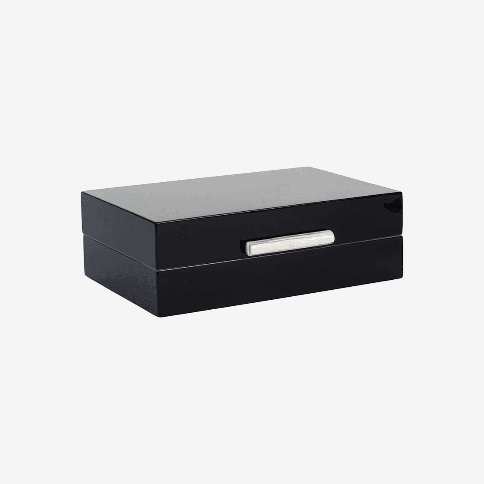 LACQUER BOX W ROOMS & STICK S BLACK