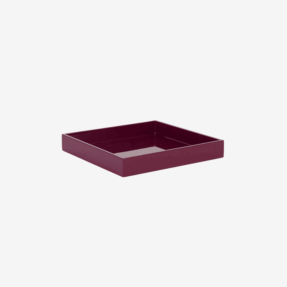 LACQUER TRAY 20X20 BEETROOT