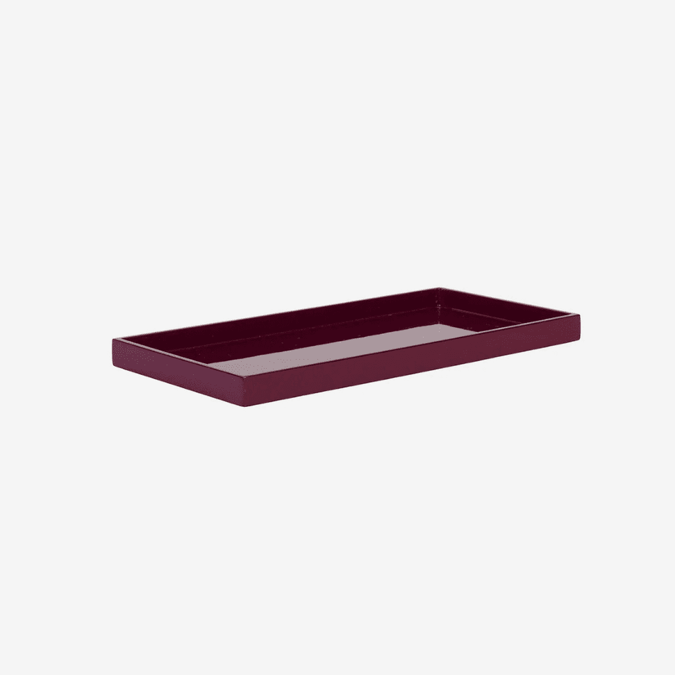LACQUER TRAY 32X16 BEETROOT