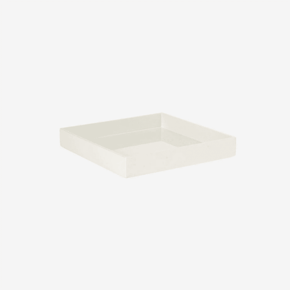 LACQUER TRAY 20X20 WHITE