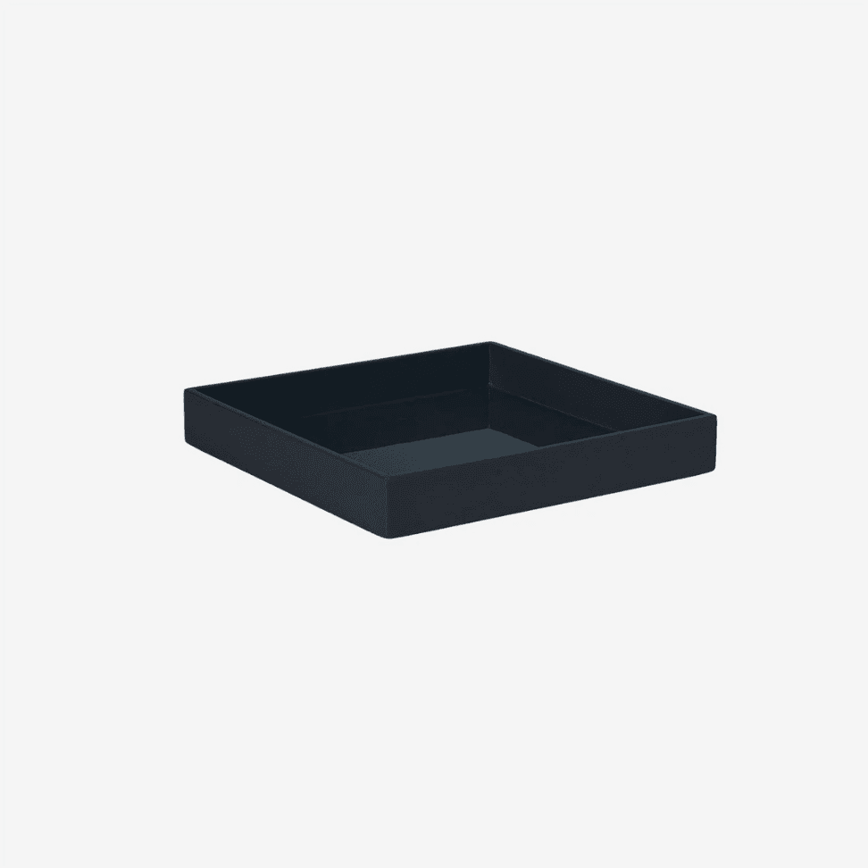 LACQUER TRAY 20X20 DARK PETROL