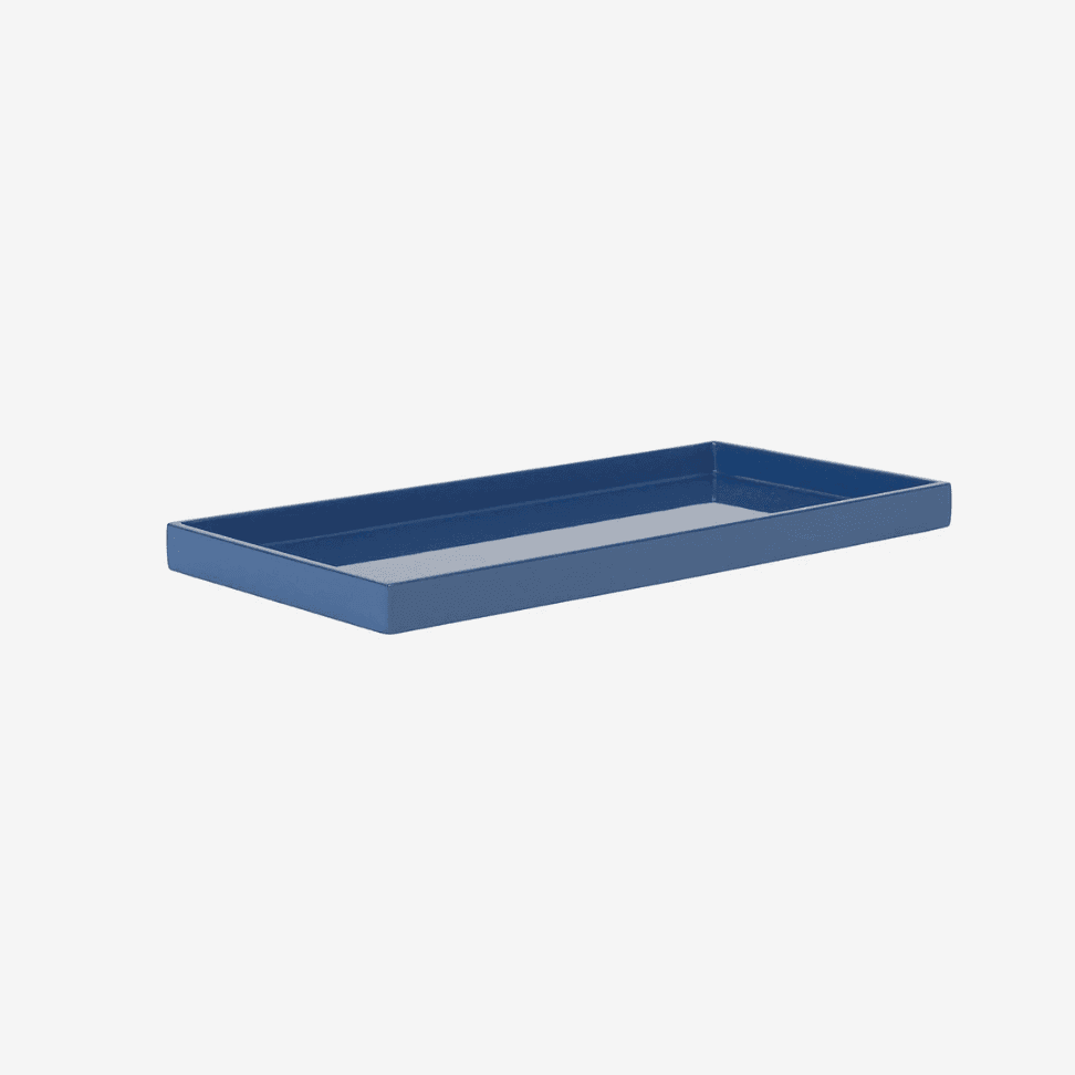 LACQUER TRAY 32X16 DENIM