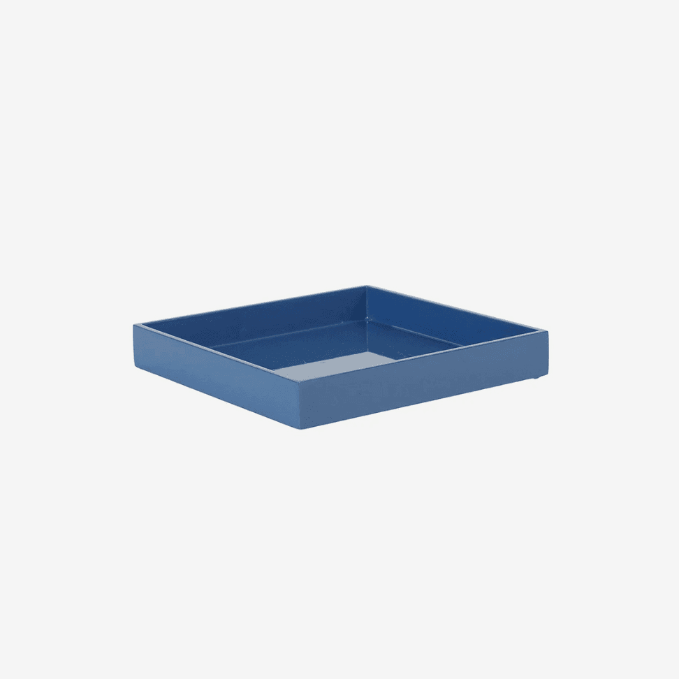 LACQUER TRAY 20X20 DENIM