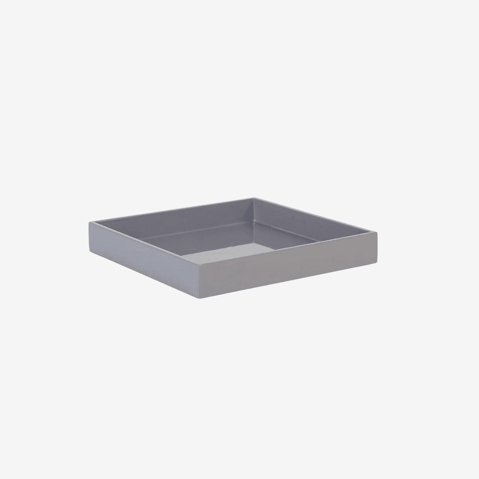 LACQUER TRAY 20X20 SLATE