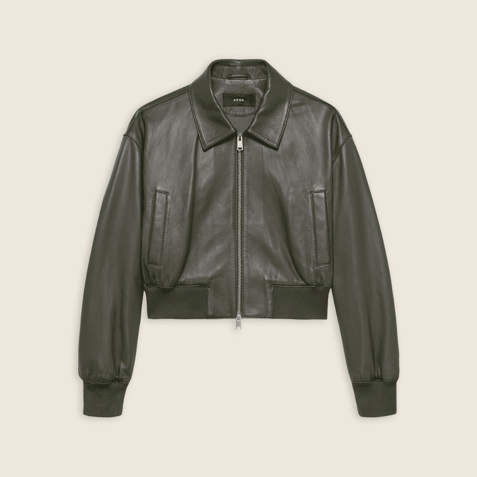 DESY | LEATHER JACKET DARK GREEN